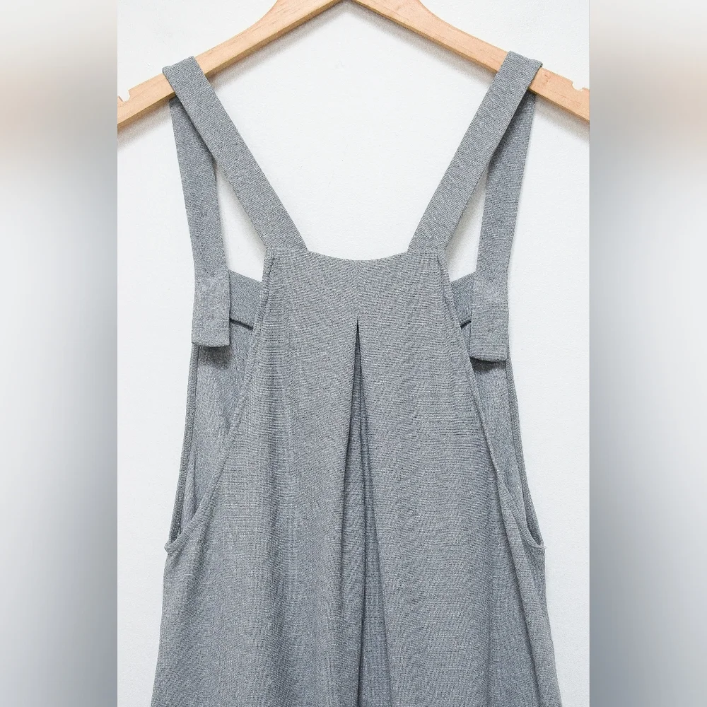 NWT Halara Adjustable Strap Wide Leg Overalls Gray Pockets Size M - Picture 6 of 9